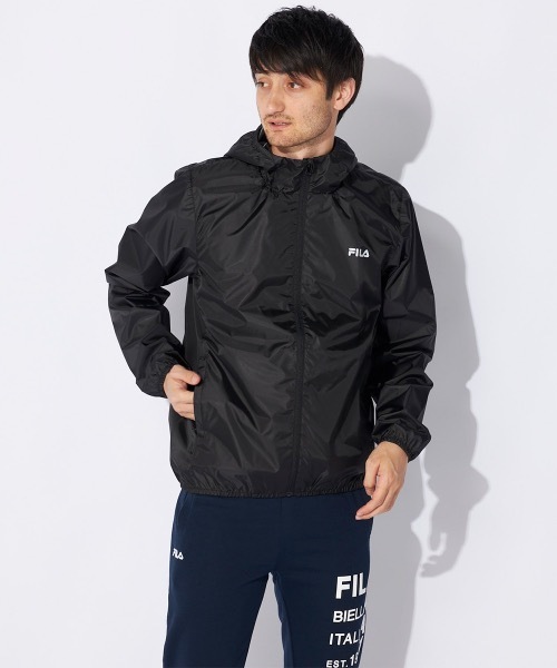 FILA（フィラ）の「【FILA/フィラ】裏コーティング撥水ジャケット　全天候型（ブルゾン・メンズ・パープル/グレイッシュブルー/ブラック・LARGE/X-LARGE/MEDIUM）」の8枚目の写真