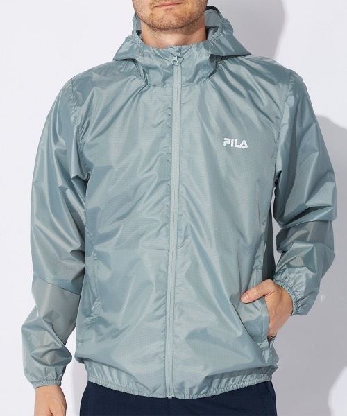 FILA（フィラ）の「【FILA/フィラ】裏コーティング撥水ジャケット　全天候型（ブルゾン・メンズ・パープル/グレイッシュブルー/ブラック・LARGE/X-LARGE/MEDIUM）」の22枚目の写真