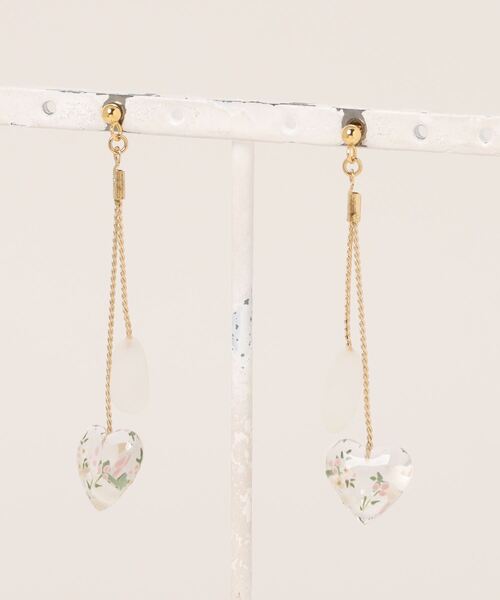 tone（トーン）の「【miuland】flower tiny heart(MA)（ピアス（両耳用）・レディース・ホワイト/クリア/その他・FREE）」の2枚目の写真
