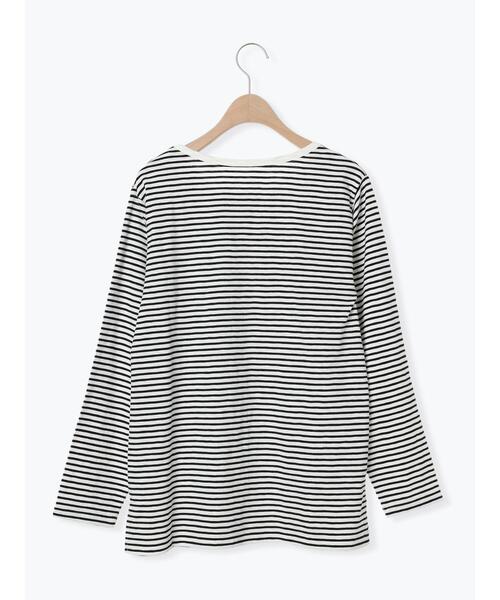 Samansa Mos2（サマンサ モスモス）の「スラブ天竺ベーシックインナー（Tシャツ/カットソー・レディース・オフホワイト/ブラック・F）」の9枚目の写真