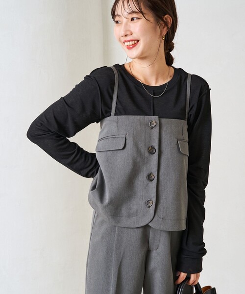 FREAK'S STORE（フリークスストア）の「限定展開　マルチウェイ ビスチェ 付き セットアップ（ビスチェ・パンツ）（セットアップ・レディース・グレー/ベージュ/ブラック・MEDIUM/SMALL）」の9枚目の写真