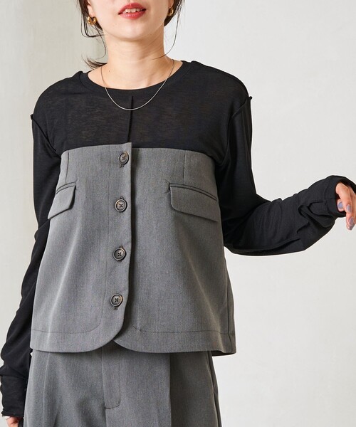 FREAK'S STORE（フリークスストア）の「限定展開　マルチウェイ ビスチェ 付き セットアップ（ビスチェ・パンツ）（セットアップ・レディース・グレー/ベージュ/ブラック・MEDIUM/SMALL）」の13枚目の写真