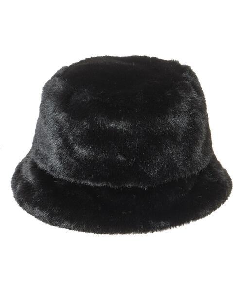 INGNI（イング）の「エコファーバケットハット（ハット・レディース・ブラック/オフホワイト・ONE SIZE）」の3枚目の写真