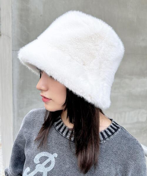 INGNI（イング）の「エコファーバケットハット（ハット・レディース・ブラック/オフホワイト・ONE SIZE）」の14枚目の写真