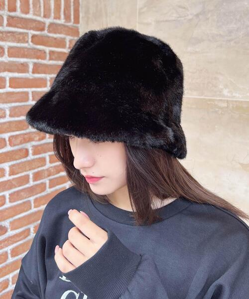 INGNI（イング）の「エコファーバケットハット（ハット・レディース・ブラック/オフホワイト・ONE SIZE）」の15枚目の写真