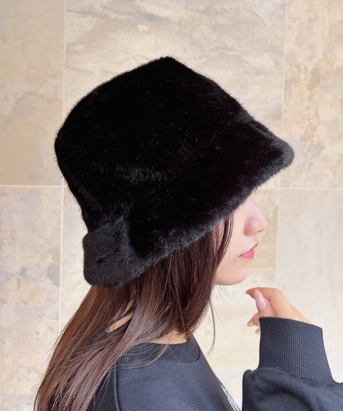 INGNI（イング）の「エコファーバケットハット（ハット・レディース・ブラック/オフホワイト・ONE SIZE）」の16枚目の写真