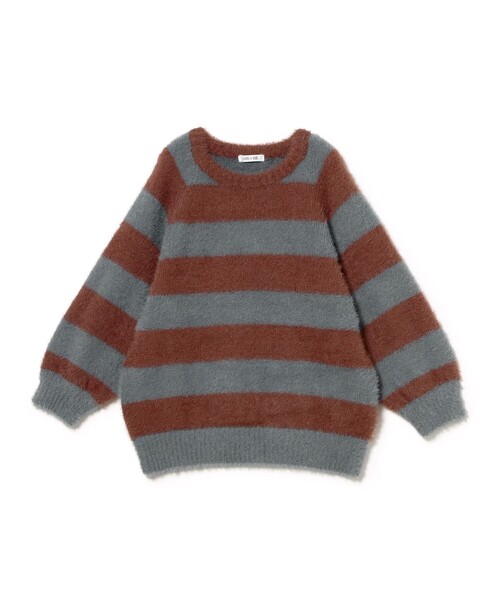 B:MING by BEAMS(ビーミングバイビームス)の「シャギー ボーダー ニット プルオーバー 2024FW(90~140cm)(ニット/セーター・キッズ・グレー/ピンク・S(90-100)/M(110-120)/L(130-140))」の13枚目の写真