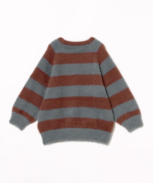 B:MING by BEAMS(ビーミングバイビームス)の「シャギー ボーダー ニット プルオーバー 2024FW(90~140cm)(ニット/セーター・キッズ・グレー/ピンク・S(90-100)/M(110-120)/L(130-140))」の16枚目の写真