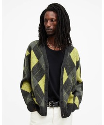 ALLSAINTS(I[ZCc)JOKER RELAXED ARGYLE JACQUARD CARDIGAN | JOKER bNX A[KC WJ[h J[fBK(J[fBK/{)