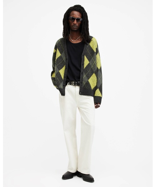 ALLSAINTS（オールセインツ）の「JOKER RELAXED ARGYLE JACQUARD CARDIGAN | JOKER リラックス アーガイル ジャカード カーディガン（カーディガン/ボレロ・メンズ・ブラック系その他・M/XS/S）」の3枚目の写真