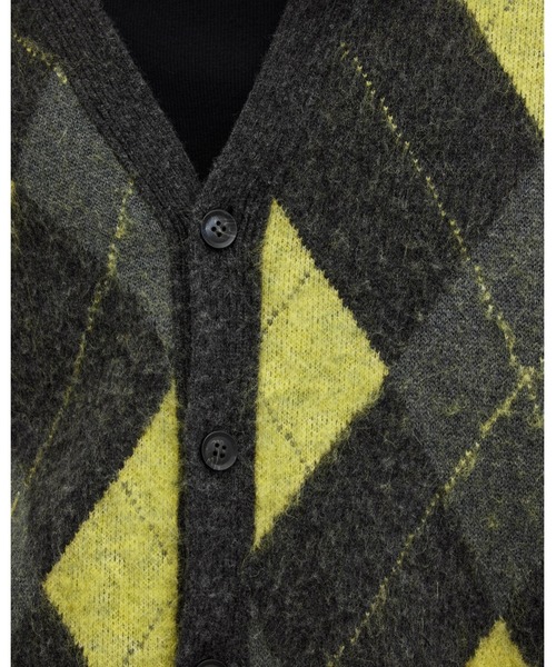 ALLSAINTS（オールセインツ）の「JOKER RELAXED ARGYLE JACQUARD CARDIGAN | JOKER リラックス アーガイル ジャカード カーディガン（カーディガン/ボレロ・メンズ・ブラック系その他・M/XS/S）」の4枚目の写真