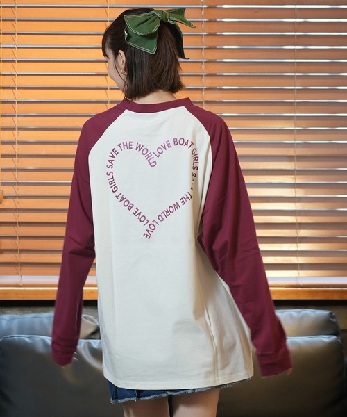 LOVE BOAT(ラブ・ボート)の「LOVE BOAT/ラブボート ラグランロンT LB-LST06(Tシャツ/カットソー・レディース・ホワイト×ネイビー/ホワイト×ブラック/ホワイト×レッド/ホワイト×ブラウン・M/L)」の8枚目の写真