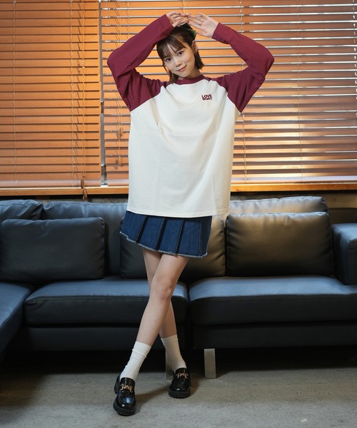 LOVE BOAT(ラブ・ボート)の「LOVE BOAT/ラブボート ラグランロンT LB-LST06(Tシャツ/カットソー・レディース・ホワイト×ネイビー/ホワイト×ブラック/ホワイト×レッド/ホワイト×ブラウン・M/L)」の9枚目の写真