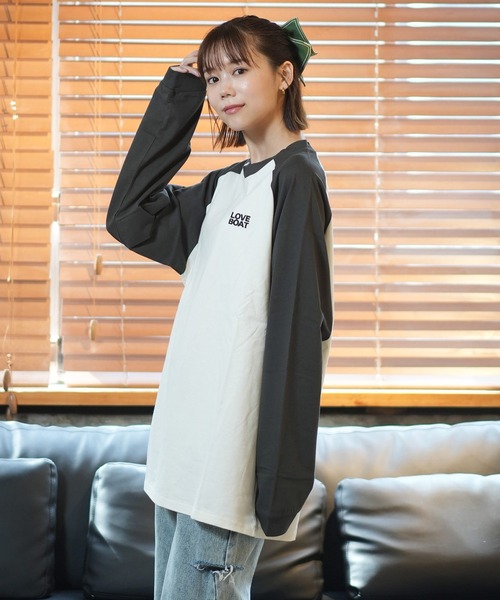 LOVE BOAT(ラブ・ボート)の「LOVE BOAT/ラブボート ラグランロンT LB-LST06(Tシャツ/カットソー・レディース・ホワイト×ネイビー/ホワイト×ブラック/ホワイト×レッド/ホワイト×ブラウン・M/L)」の14枚目の写真
