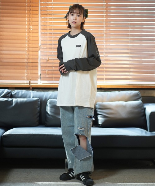 LOVE BOAT(ラブ・ボート)の「LOVE BOAT/ラブボート ラグランロンT LB-LST06(Tシャツ/カットソー・レディース・ホワイト×ネイビー/ホワイト×ブラック/ホワイト×レッド/ホワイト×ブラウン・M/L)」の17枚目の写真