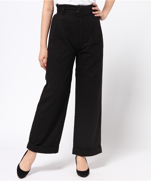 Chico(チコ)の「ベルト付ワイドパンツ(その他パンツ・レディース・ブラック/ホワイト/ベージュ・FREE)」の1枚目の写真