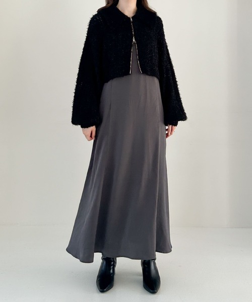 Heather（ヘザー）の「WZIPシャギーニット2Pワンピース　156593（ワンピース・レディース・ブラック/グレー/アイボリー・FREE）」の8枚目の写真