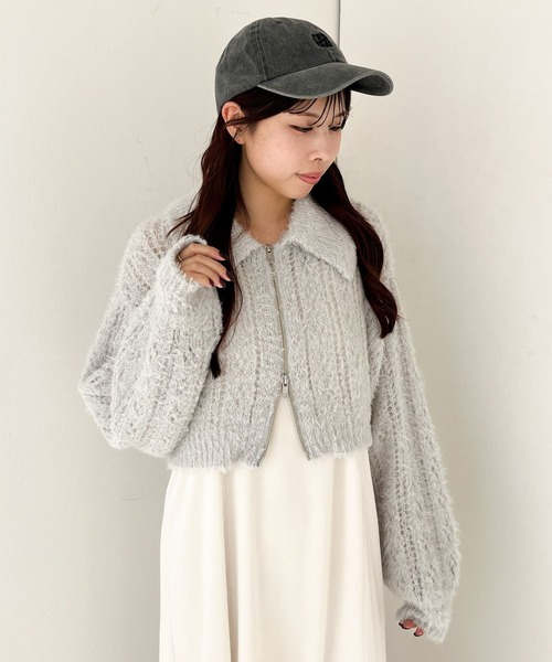 Heather（ヘザー）の「WZIPシャギーニット2Pワンピース　156593（ワンピース・レディース・ブラック/グレー/アイボリー・FREE）」の10枚目の写真