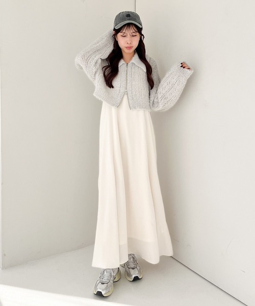 Heather（ヘザー）の「WZIPシャギーニット2Pワンピース　156593（ワンピース・レディース・ブラック/グレー/アイボリー・FREE）」の12枚目の写真