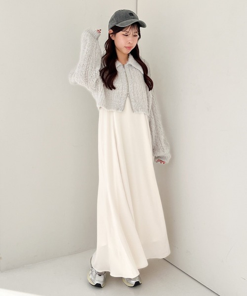 Heather（ヘザー）の「WZIPシャギーニット2Pワンピース　156593（ワンピース・レディース・ブラック/グレー/アイボリー・FREE）」の13枚目の写真