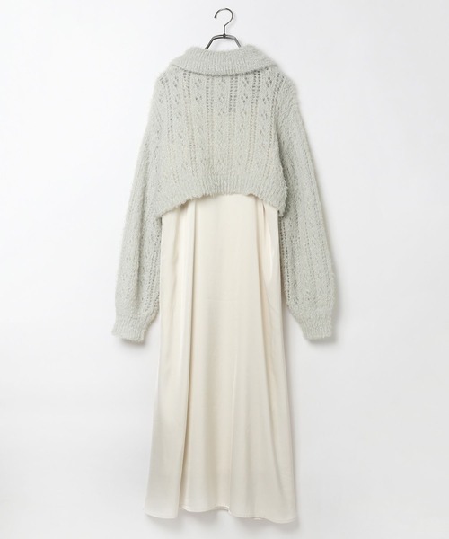 Heather（ヘザー）の「WZIPシャギーニット2Pワンピース 156593