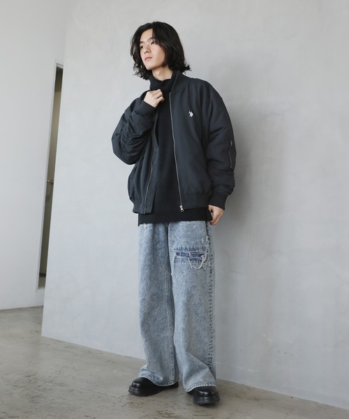 U.S. POLO ASSN.(ユーエスポロアッスン)の「U.S.POLO ASSN.別注 オーバーサイズ中綿ショートMA-1(MA-1・メンズ・ブラック/カーキ/グレー・L/M/S/XL)」の20枚目の写真