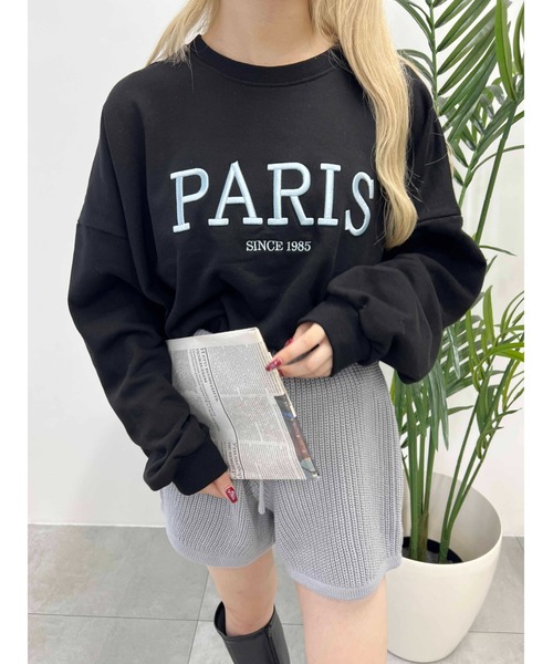WC（ダブル シー）の「PARIS刺繍ビッグスウェット（スウェット・レディース・グレー/ブラック・FREE）」の5枚目の写真