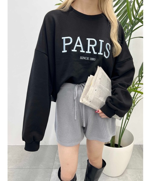 WC（ダブル シー）の「PARIS刺繍ビッグスウェット（スウェット・レディース・グレー/ブラック・FREE）」の6枚目の写真