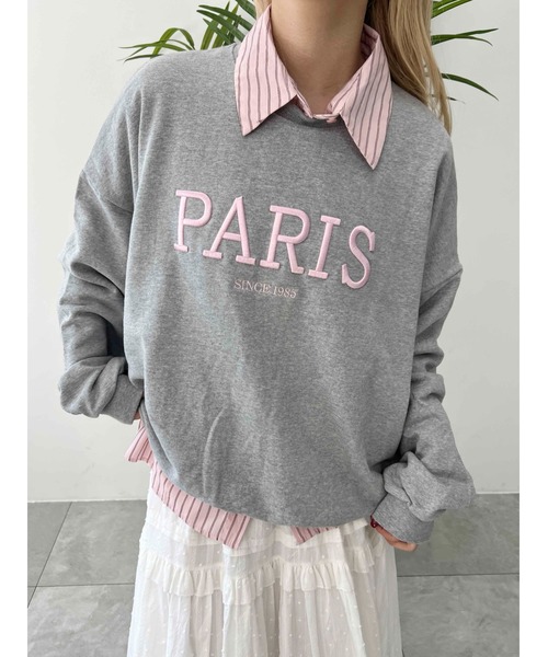WC（ダブル シー）の「PARIS刺繍ビッグスウェット（スウェット・レディース・グレー/ブラック・FREE）」の7枚目の写真