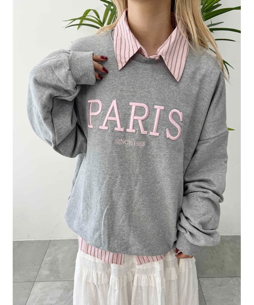 WC（ダブル シー）の「PARIS刺繍ビッグスウェット（スウェット・レディース・グレー/ブラック・FREE）」の8枚目の写真