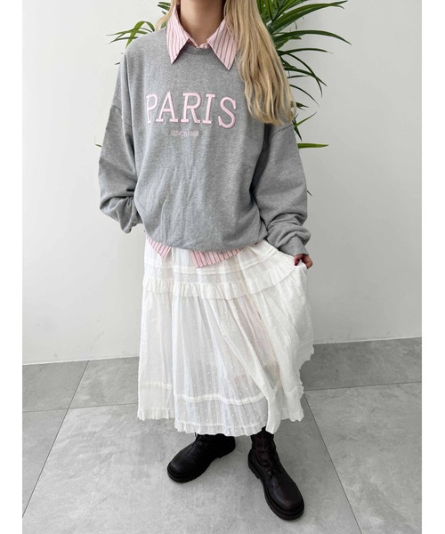 WC（ダブル シー）の「PARIS刺繍ビッグスウェット（スウェット・レディース・グレー/ブラック・FREE）」の9枚目の写真