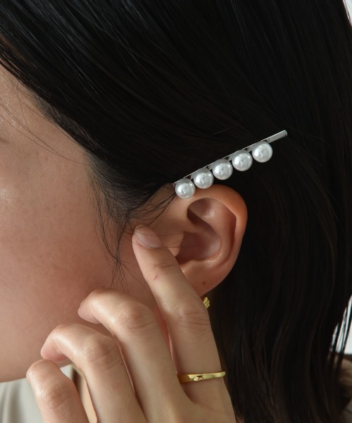 INTERPLANET（インタープラネット）の「【UV・ウォッシャブル・接触冷感】ストレッチツイルパールピン付ブラウス（シャツ/ブラウス・レディース・ネイビー/ベージュ/ブラック・FREE）」の11枚目の写真