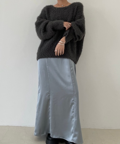 PURE BRIGHT(ピュアブライト)の「ボリュームスリーブシャギーニット(ニット/セーター・レディース・グリーン/チャコールグレー/アイボリー・FREE)」の22枚目の写真