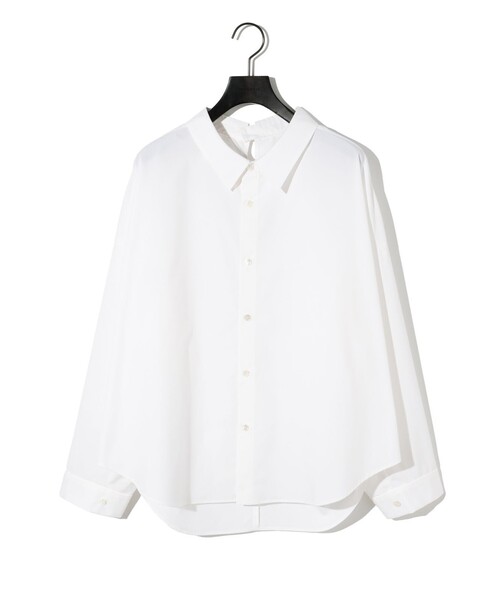 MIDIUMISOLID(ミディウミソリッド)の「MIDIUMISOLID for Ladies ドロップショルダーワイドシャツ(シャツ/ブラウス・レディース・ブラック/ライトブルー/オフホワイト・FREE)」の4枚目の写真