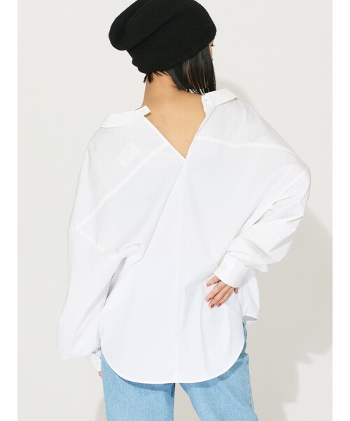 MIDIUMISOLID(ミディウミソリッド)の「MIDIUMISOLID for Ladies ドロップショルダーワイドシャツ(シャツ/ブラウス・レディース・ブラック/ライトブルー/オフホワイト・FREE)」の10枚目の写真