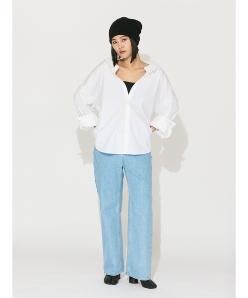 MIDIUMISOLID(ミディウミソリッド)の「MIDIUMISOLID for Ladies ドロップショルダーワイドシャツ(シャツ/ブラウス・レディース・ブラック/ライトブルー/オフホワイト・FREE)」の12枚目の写真