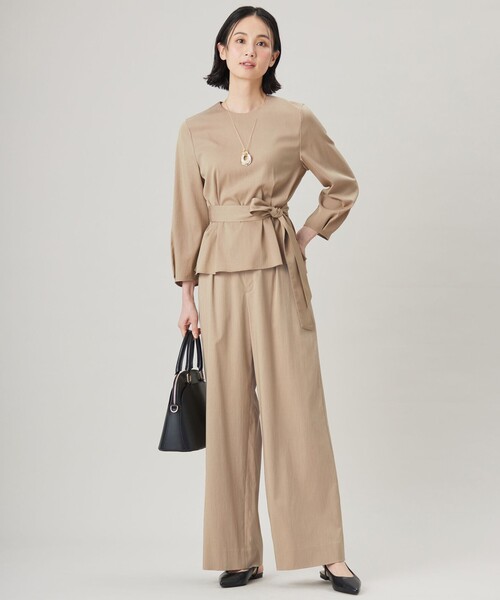 自由区（ジユウク）の「テンセルナイロンツイルワイド パンツ（その他パンツ・レディース・ベージュ系/ネイビー系・32）」の14枚目の写真