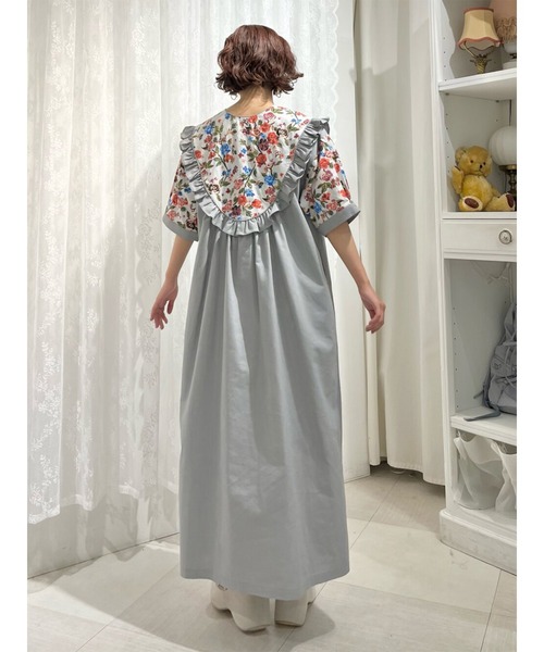 merry jennyメリージェニー　floralキルトカラーロングワンピー2点 merry jenny floralキルトカラーロングワンピース セール】フロー