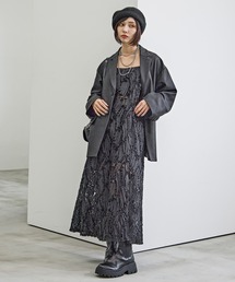 チュールジャガードキャミワンピース