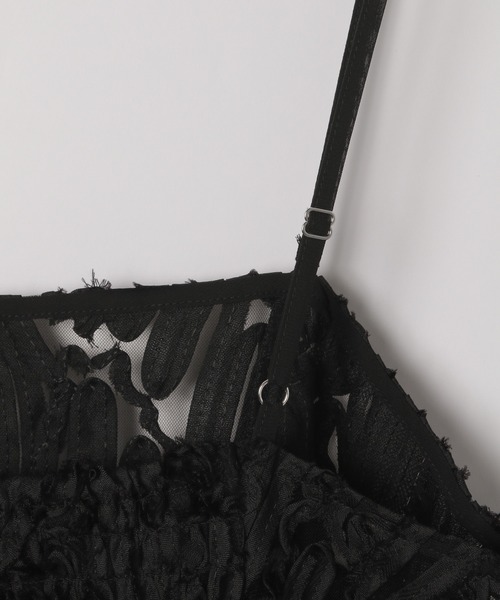 PAGEBOY（ページボーイ）の「チュールジャガードキャミワンピース（ワンピース・レディース・ブラック/オフホワイト・FREE）」の17枚目の写真