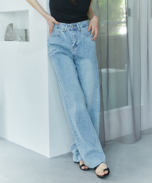 LIENCOEUR（リアンクール）の「ワイドストレートデニム（デニムパンツ・レディース・ブルー/ライトブルー・MEDIUM/SMALL）」の20枚目の写真