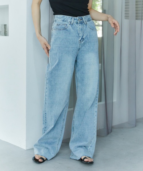 LIENCOEUR（リアンクール）の「ワイドストレートデニム（デニムパンツ・レディース・ブルー/ライトブルー・MEDIUM/SMALL）」の22枚目の写真