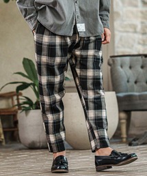 mp13097- Check Ponti Balloon Silhouette Pants テーパードパンツ