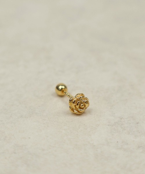 CEMONEMO(セモネモ)の「【金属アレルギー対応】 ローズ ポイントピアス(片耳用) / silver925(ピアス(片耳用)・レディース・シルバー/ゴールド・FREE)」の1枚目の写真