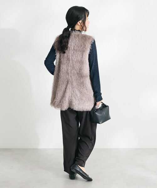 CRAFT STANDARD BOUTIQUE（クラフトスタンダードブティック）の「シャギーベスト（ベスト・レディース・グレイッシュベージュ/ブラック・FREE）」の21枚目の写真