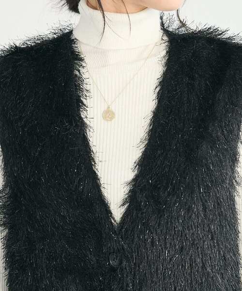 CRAFT STANDARD BOUTIQUE（クラフトスタンダードブティック）の「シャギーベスト（ベスト・レディース・グレイッシュベージュ/ブラック・FREE）」の16枚目の写真