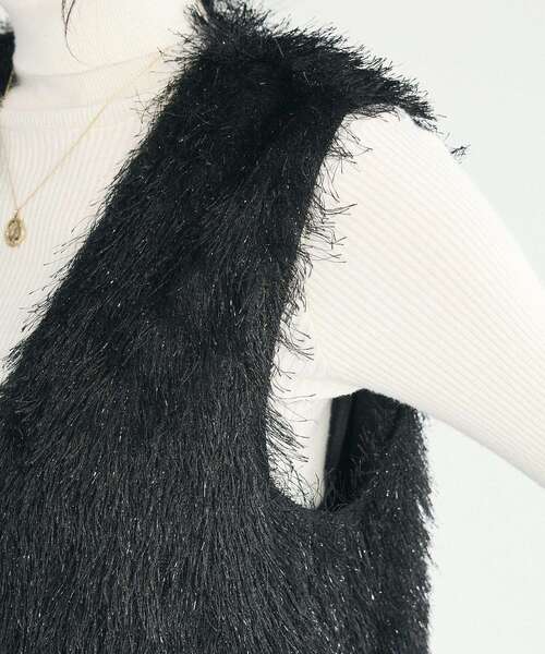 CRAFT STANDARD BOUTIQUE（クラフトスタンダードブティック）の「シャギーベスト（ベスト・レディース・グレイッシュベージュ/ブラック・FREE）」の15枚目の写真