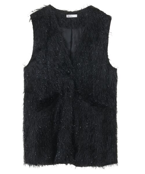 CRAFT STANDARD BOUTIQUE（クラフトスタンダードブティック）の「シャギーベスト（ベスト・レディース・グレイッシュベージュ/ブラック・FREE）」の12枚目の写真