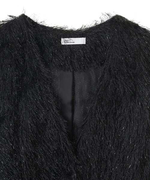 CRAFT STANDARD BOUTIQUE（クラフトスタンダードブティック）の「シャギーベスト（ベスト・レディース・グレイッシュベージュ/ブラック・FREE）」の10枚目の写真