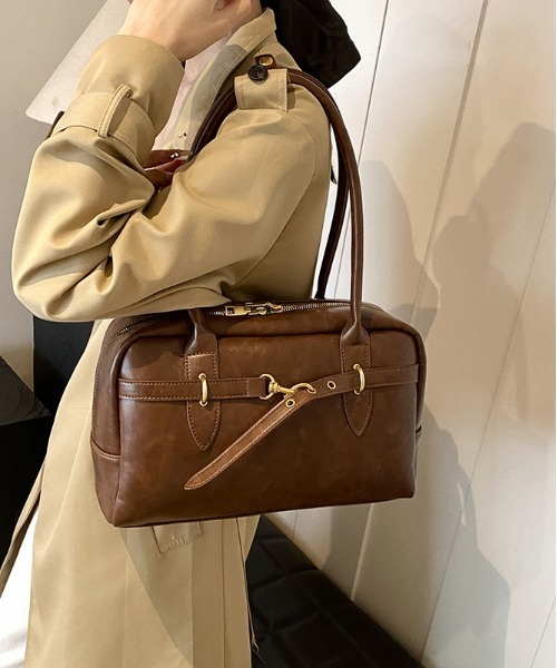 gossip!ロサンゼルス(ゴシップロサンゼルス)の「Y2K ヴィンテージ調ボストンバッグ BAG(ショルダーバッグ・レディース・ブラウン/ブラック・FREE)」の10枚目の写真